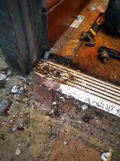 Broken aluminium door