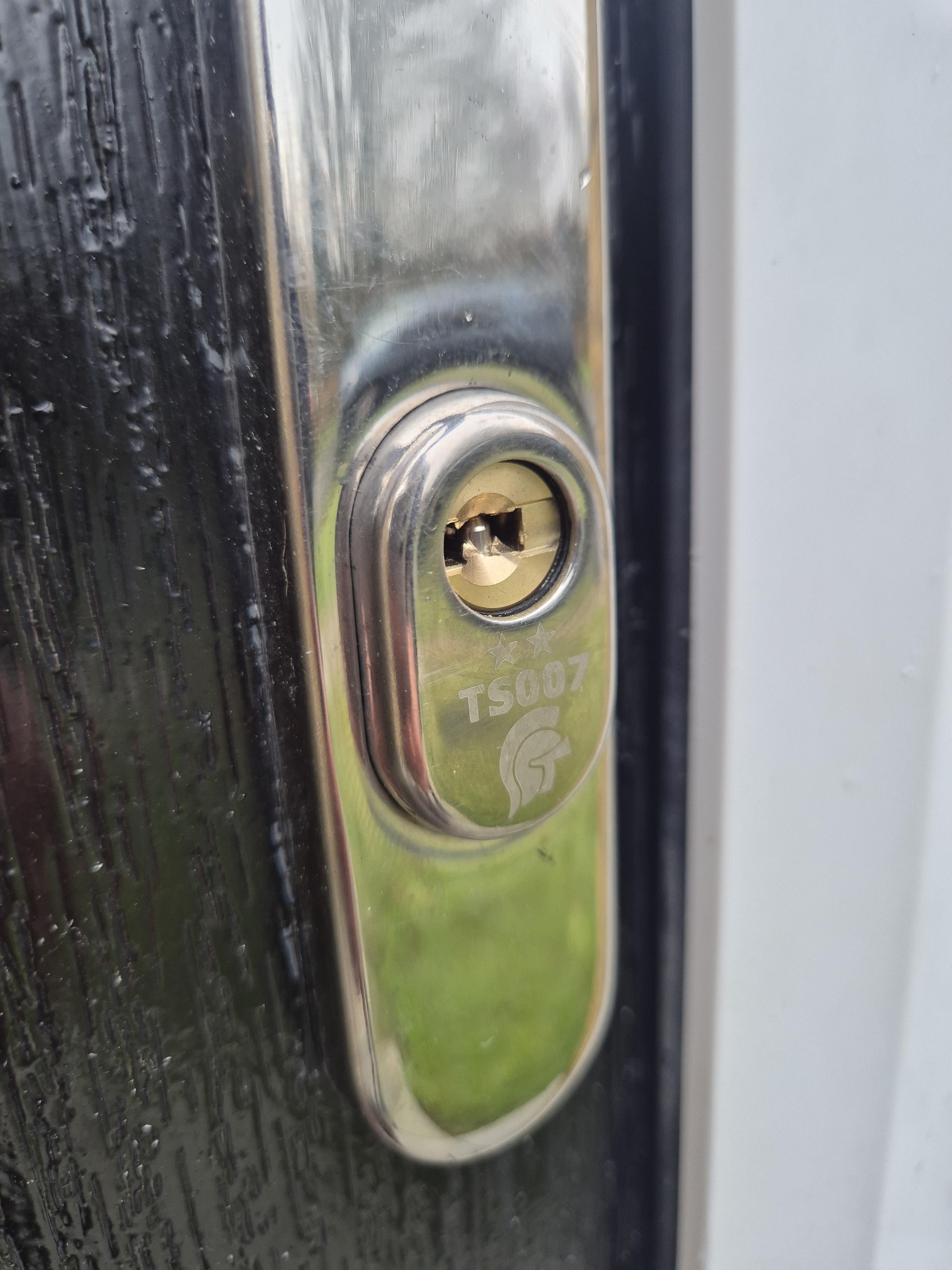 High security lock and cylinder guard fitted to business premises in Kirkstall 